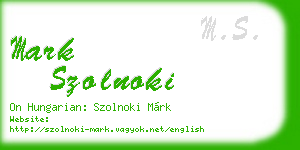 mark szolnoki business card