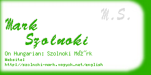 mark szolnoki business card